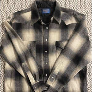 Vintage 1960s Pendleton Western Pearl Snap Shirt - Men’s Large -Excellent Shape